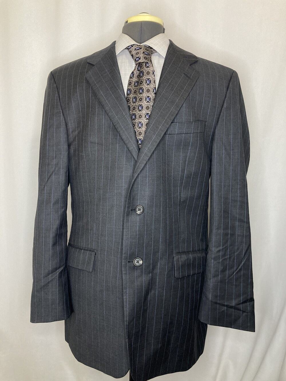 Ralph Lauren Mens 41L Blazer Gray Wool 2 Button Large 45" Sport Coat Suit Jacket